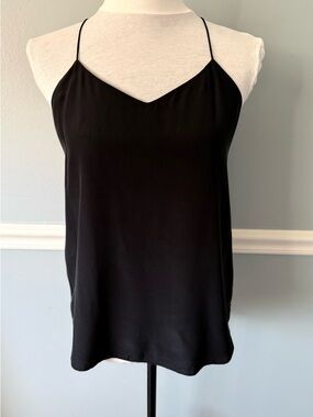 Club Monaco Black Satin-Look Spaghetti Strap Cami XS